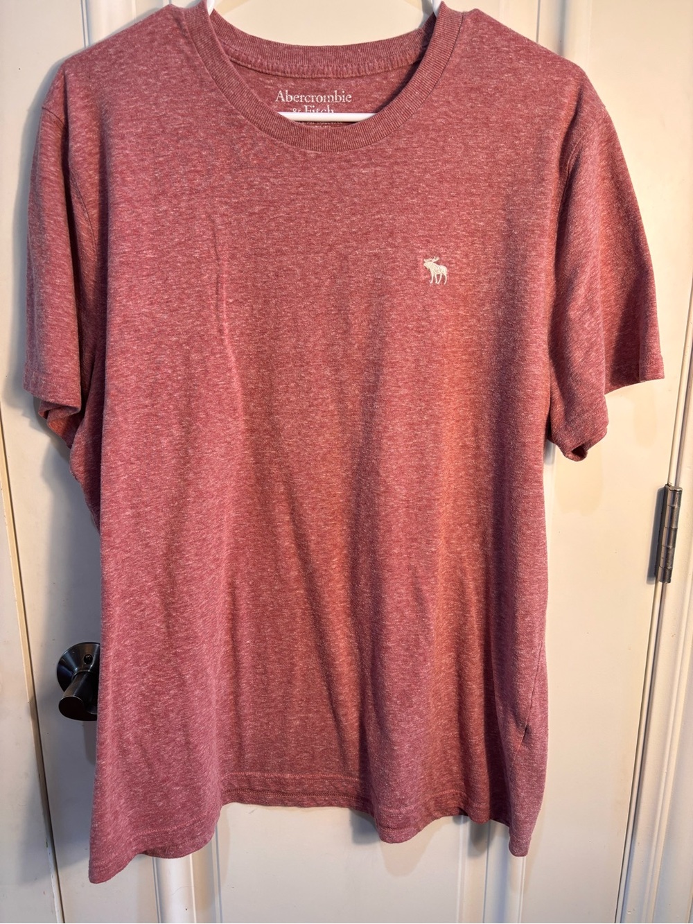 Abercrombie & Fitch Soft Red Heather Tee Men’s  XXL T-Shirt Moose Logo V-Neck